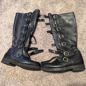 Women's Leather Buckle Boots
